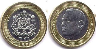 монета Марокко 10 дирхамов 2002