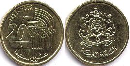 монета Марокко 20 сантимов 2002