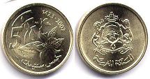 монета Марокко 5 сантимов 2002