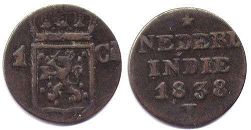 монета Суматра 1 цент 1838