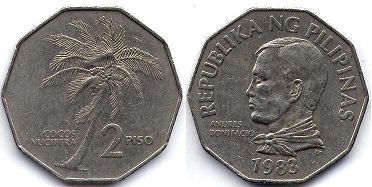 монета Филиппины 2 писо 1983