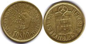 монета Португалия 10 эскудо 1987