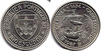 монета Португалия 100 эскудо 1987