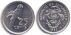 монета Сейшельские Острова 25 центов 1982