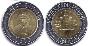 монета Сан-Марино 500 лир 1984