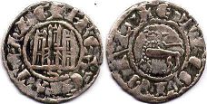монета Кастилия и Леон динеро 1295-1312