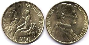 монета Ватикан 200 лир 1988