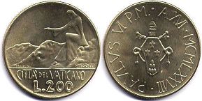 монета Ватикан 200 лир 1978