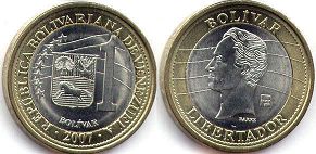 монета Венесуэла 1 боливар 2007