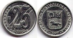 монета Венесуэла 25 сентимо 2007