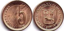 монета Венесуэла 5 сентимо 2007