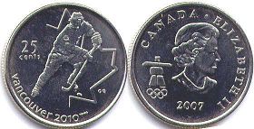 монета Канада 25 центов 2007