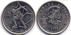 монета Канада 25 центов 2009