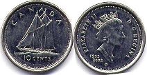 монета Канада 10 центов 2002