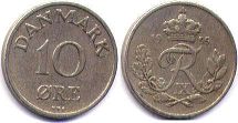 монета Дания 10 эре 1955