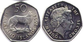 монета Фолклендские Острова 50 пенсов 2004