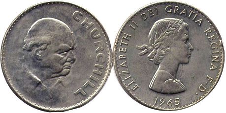 монета Великобритания 1 крона 1965