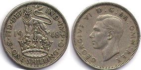 монета Великобритания 1 шиллинг 1948