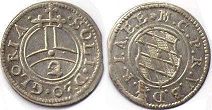 монета Бавария полбатцена (2 крейцера) 1623-1651