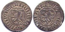 монета Люнебург драйлинг без даты (1392)