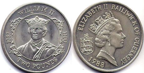 монета Гернси 2 фунта 1988