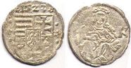 монета Венгрия денар 1521
