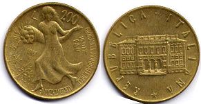 монета Италия 200 лир 1981