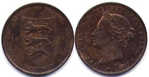 монета Джерси 1/24 шиллинга 1877