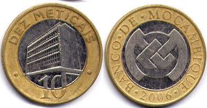 монета Мозамбик 10 метикал 2006