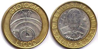монета Сан-Марино 1000 лир 1998