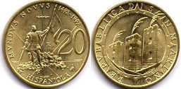 монета Сан-Марино 20 лир 1992