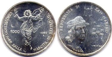 монета Сан-Марино 1000 лир 1983