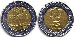 монета Сан-Марино 500 лир 1995