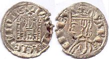 монета Кастилия и Леон новен 1284-1295