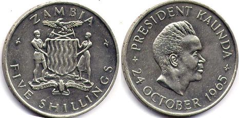 монета Замбия 5 шиллингов 1965