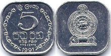монета Цейлон 5 центов 1991