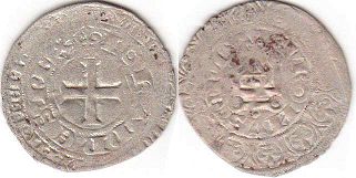монета Франция денье бланка 1356