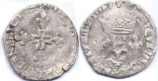 монета Франция денье двойной су 1574