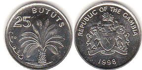 монета Гамбия 25 бутутов 1998