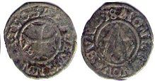 монета Штральзунд 1/2 шиллинга 1538