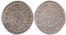 монета Вюртемберг 2 крейцера 1705