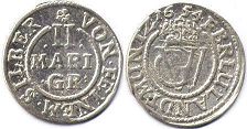 монета Брауншвейг-Люнебург-Каленберг 2 мариенгрошена 1654