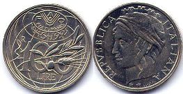 монета Италия 100 лир 1995