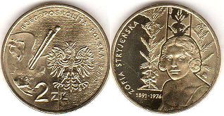 монета Польша 2 злотых 2011