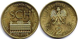 монета Польша 2 злотых 2006