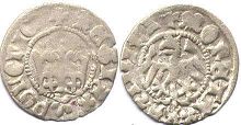 монета Польша полугрош 1446-1492