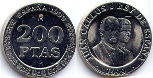 монета Испания 200 песет 1999