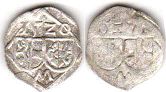 монета Зальцбург 1 пфенниг 1520