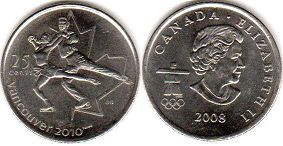 Канада юбилейная монета 25 центов 2008