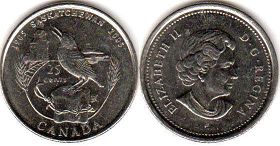 монета Канада 25 центов 2005